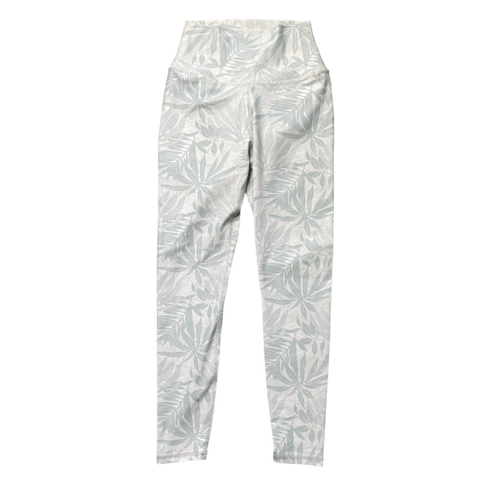 P'tula Desa’ree Leggings white green leaf palm print M medium swift 7/8 ankle